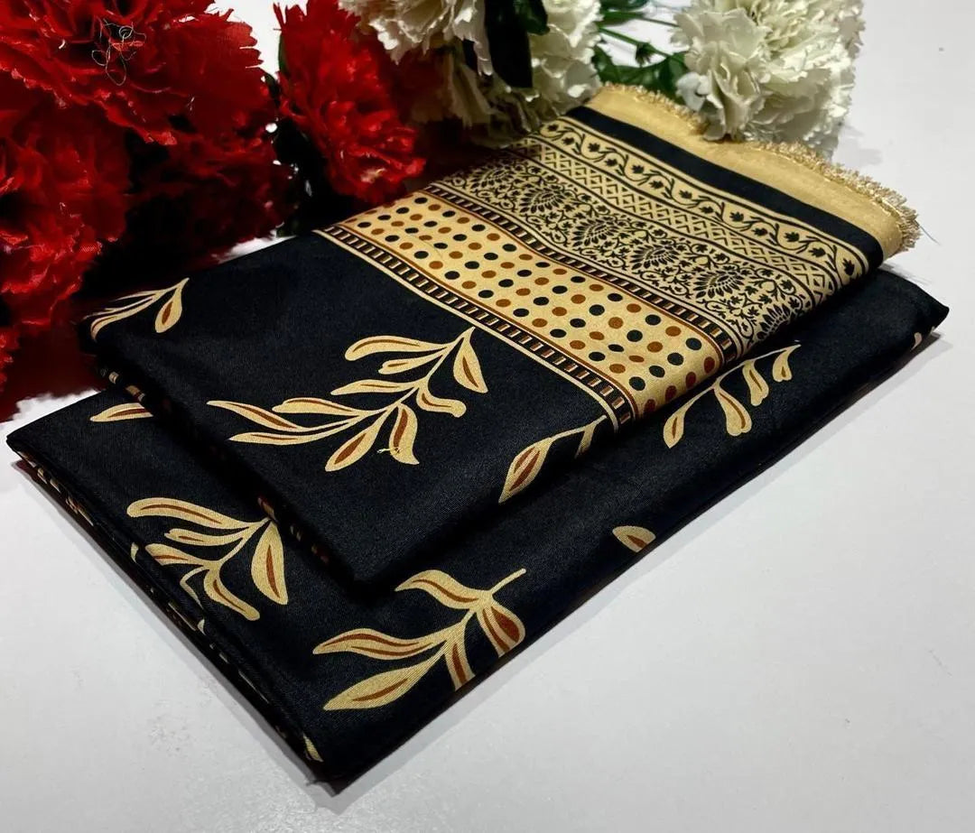 2 Pcs Women’s Stitched Crystal Wool Printed Shirt & Trouser – Warm & Stylish Winter Suit