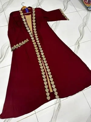 1 Pc Women’s Stitched Georgette Embroidered Kurta