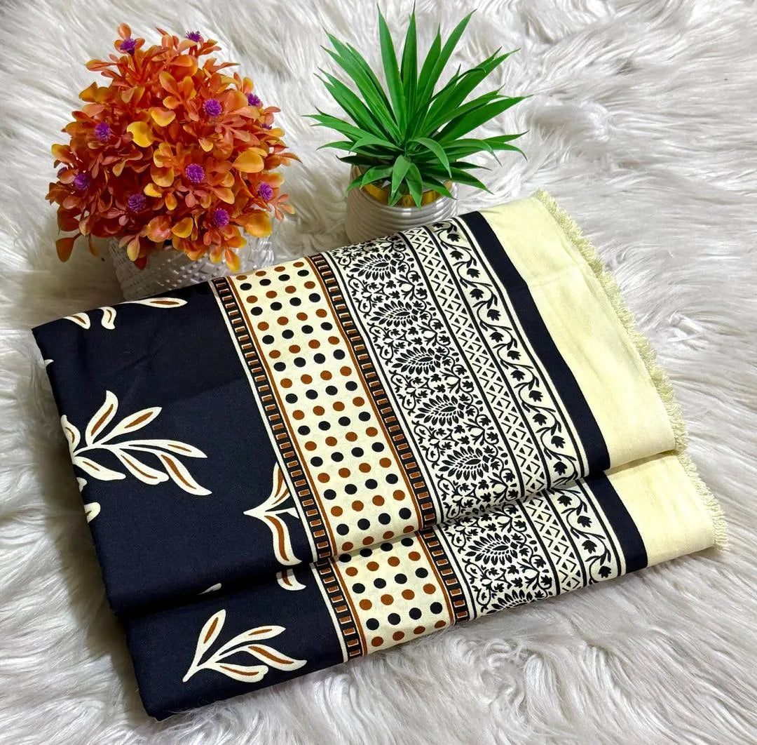 2 Pcs Women’s Stitched Crystal Wool Printed Shirt & Trouser – Warm & Stylish Winter Suit