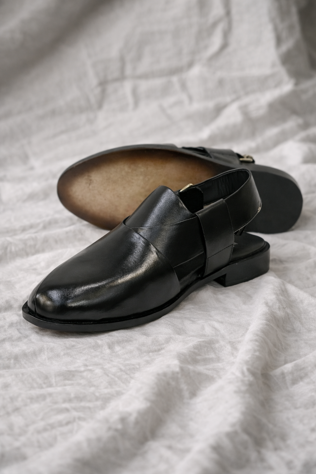 Men’s Leather Plain Peshawari Chappal – Classic Handmade Traditional Sandal