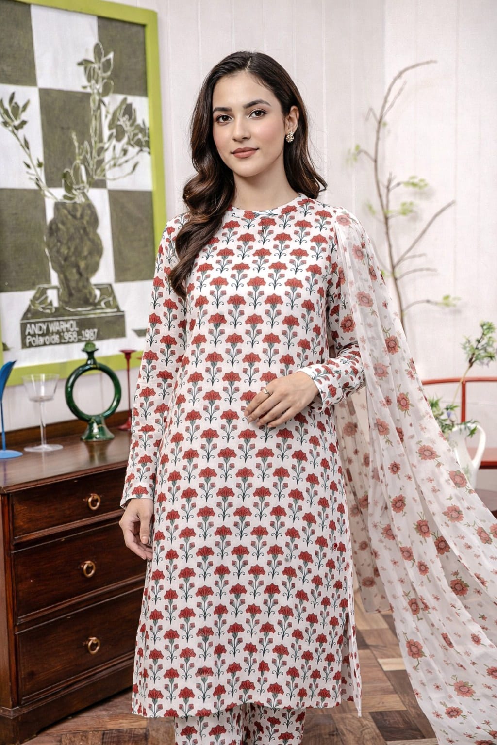 2 Pcs Women’s Unstitched Linen Printed Suit – Premium Summer Collection