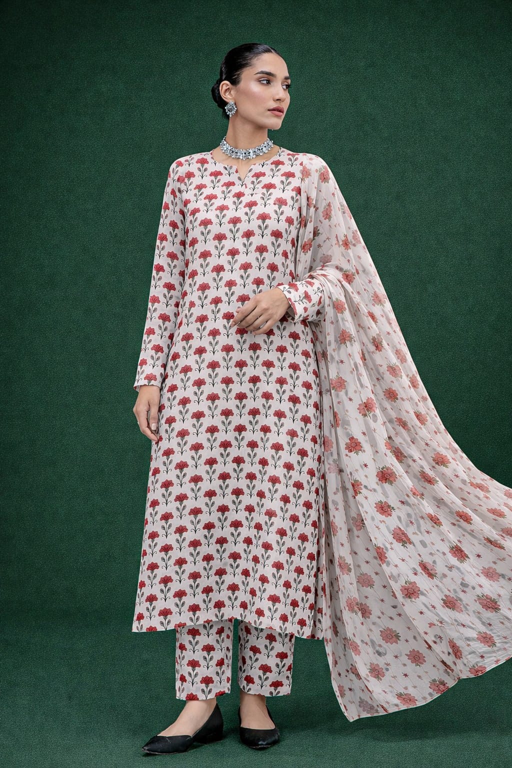 2 Pcs Women’s Unstitched Linen Printed Suit – Premium Summer Collection