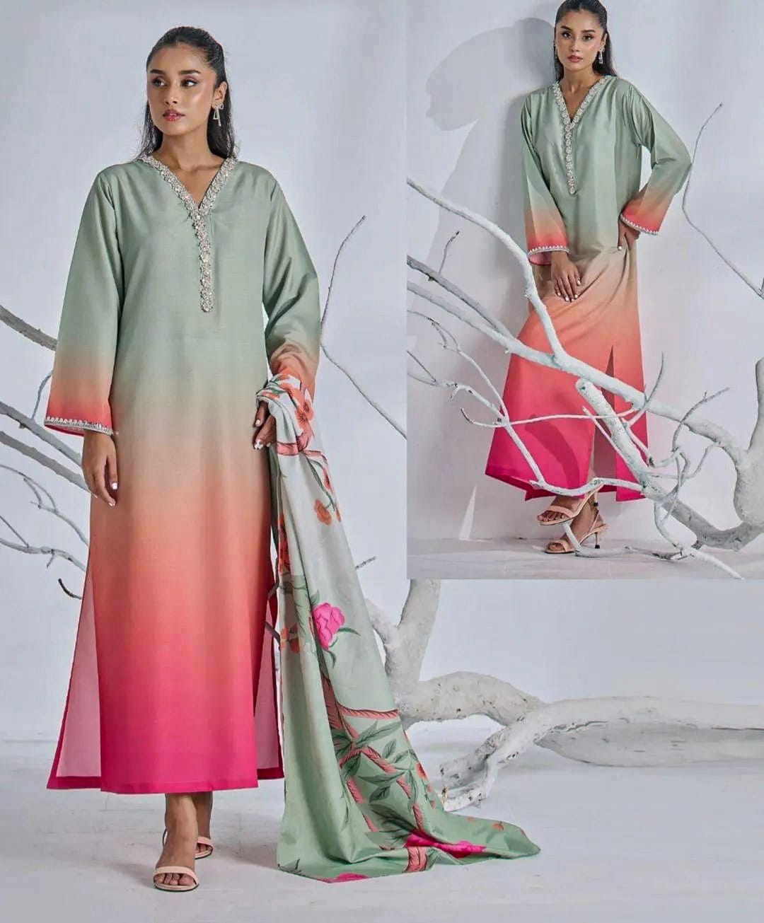 ✨ Premium 3 Pcs Women’s Stitched Swiss Lawn Digital Printed Suit – Elegant Summer Collection ✨