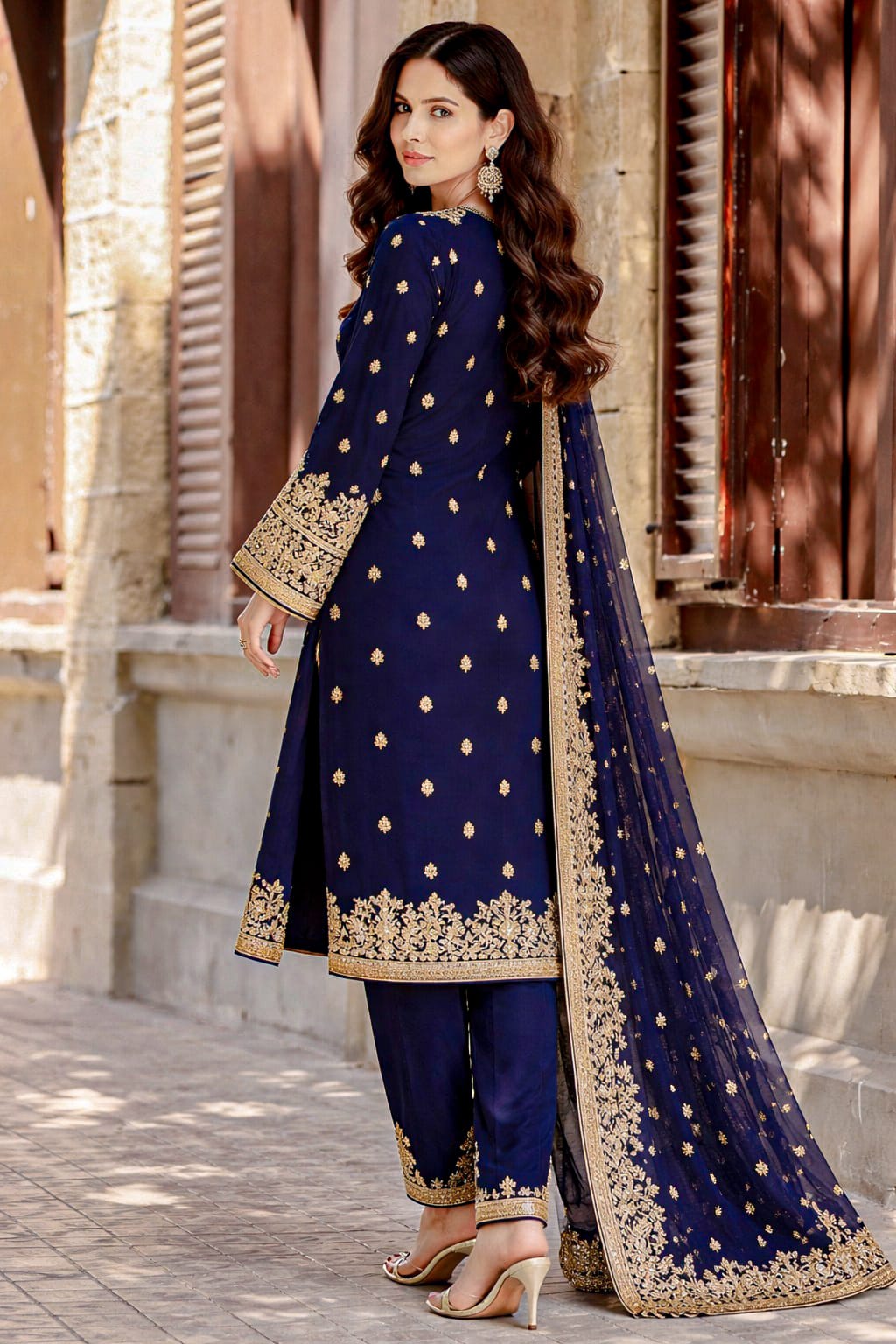 3 Pcs Women’s Stitched Crinkle Chiffon Embroidered Suit – Premium Quality