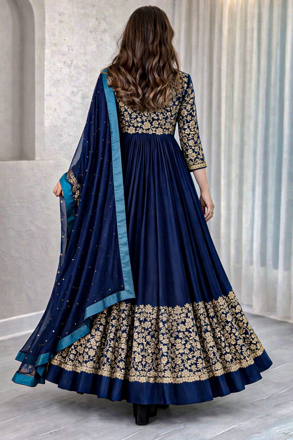 3 Pcs Women’s Stitched Shamoz Silk Embroidered Maxi Suit