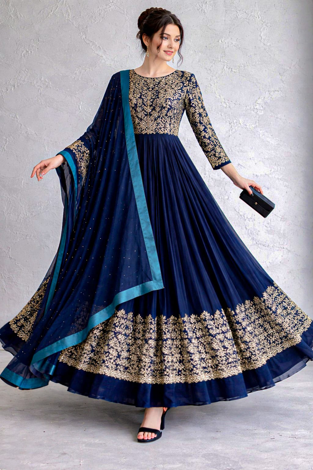 3 Pcs Women’s Stitched Shamoz Silk Embroidered Maxi Suit