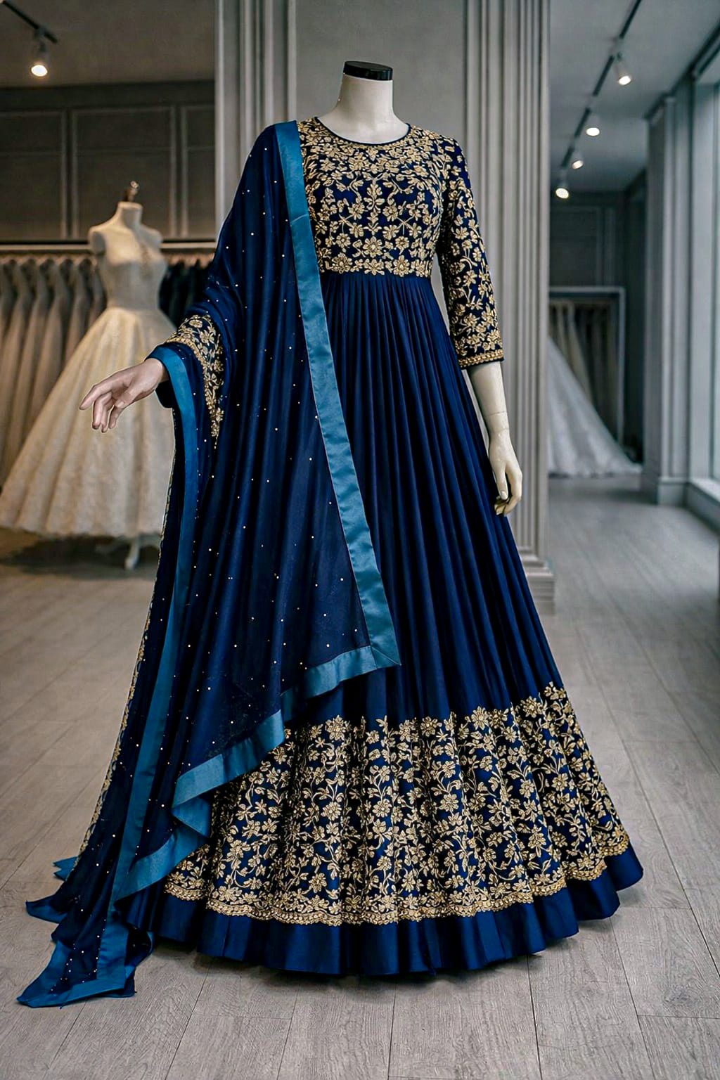3 Pcs Women’s Stitched Shamoz Silk Embroidered Maxi Suit