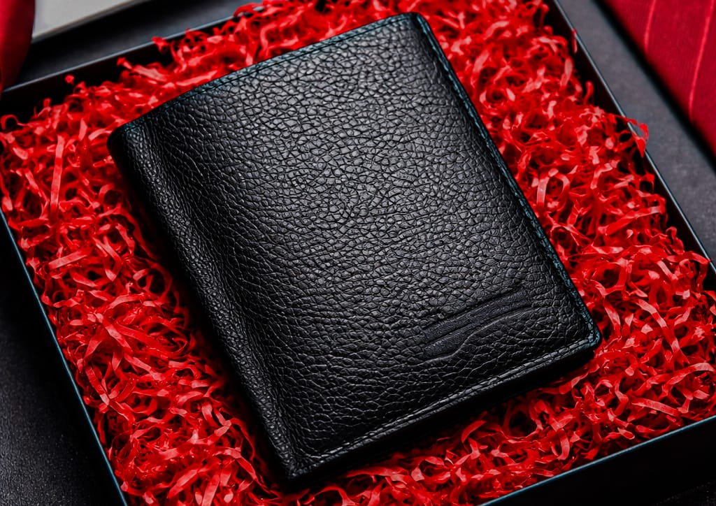 Men-Bens Men’s Leather Short Wallet – Zipper & Hasp Closure Business Style (1 Pc)