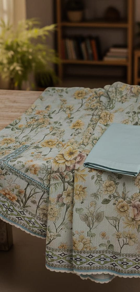 Women’s 3 Pcs Printed Lawn Suit – Eid Special Collection | Unstitched Green Dress