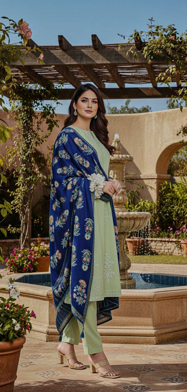 Assling 3 Pcs Embroidered Lawn Suit – Diamond Voile Printed Dupatta
